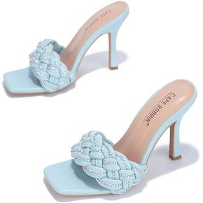 Cape Robbin Tilio Sexy Stiletto High Heels for Women, Square Open Toe Shoes Heels