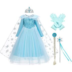 HIHCBF Frozen Elsa Costume Sequins Princess Birthday Dress for Girls Halloween Christmas Party Ball Gown w/Accessories in Saudi Arabia