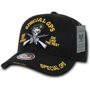 Rapiddominance Green Beret Special Ops Deluxe Military Cap, Black