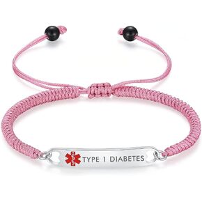 mnmoom Medical Alert Bracelets for Women Stainless steel Heart Medical ID bracelets with Free Engraving