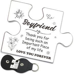 هدايا رمزية للجيب من فوتونيني، هدايا عيد ميلاد الحبيب والذكرى السنوية والكريسماس من الصديقة، هدايا شكر لمسافات طويلة، قطعة احجية تذكارية مع سلسلة مفاتيح من جلد البولي يوريثين - PTA06، فضي،, فضي in Kuwait