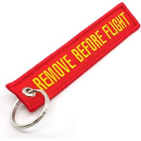 Rotary13B1 Remove Before Flight Keychain - Red/Yellow