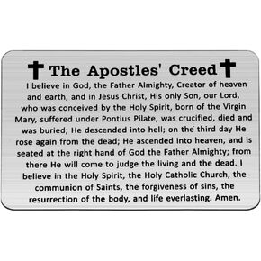 Gzrlyf The Apostles Creed Wallet Card I Believe in God Christian Engraved Wallet Insert Christian Prayer Gifts Religious Gift(Apostles Creed Wallet Card)