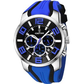 findtime Mens Sport Watches for Men Reloj para Hombre Colorful Cool Unique Analog Stylish Wrist Watch Chronograph for Running Training Stopwatch