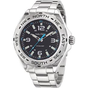 Nautica Men's NAPCWS301 Clearwater Beach Recycled (85%) Stainless Steel Bracelet Watch
