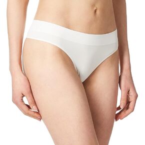 DKNY Women's Seamless Litewear Thong Panty, Poplin White, Medium
