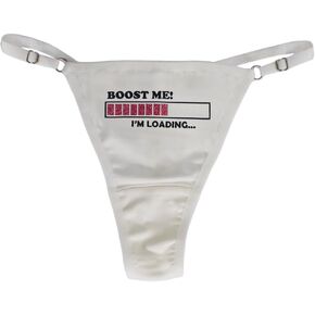 Boost Me I'm Loading Sexy Cotton Thong Bikini Women's Funny Underwear Panties Lingerie