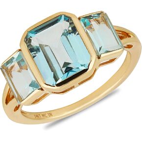 MAX + STONE 14k Solid Gold Sky Blue Topaz Statement Ring | December Birthstone Ring | Hypoallergenic Gold Gemstone Statement Ring in Sizes 6 to 8