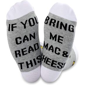 TSOTMO Pairs Mac Cheese Socks Mac Cheese Lovers Gift Novelty Mac and Cheese Socks For Food Lovers
