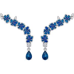 Althum Genuine London Blue Topaz Earrings Blue Flower 925 Sterling Silver 4 * 6mm Teardrop London Blue Topaz Earrings for Christmas Women Gifts in Kuwait