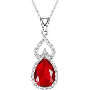 LMXXVJ Necklace Pendant for Women,Teardrop Necklace Birthstone Necklace Pendant Jewelry Anniversary/Birthday Gift for Mom Wife Friend,18" + 2"