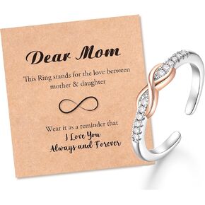 خاتم بعقدة مطلي بالذهب عيار 18 قيراط للنساء من الأم والابنة، هدايا مجوهرات لعيد الأم وعيد الميلاد للأم والابنة in Kuwait