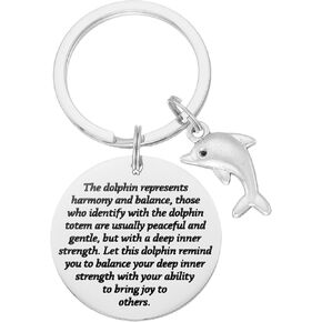 Dolphin Gifts for Women Men Keychain Dolphins Lovers Friend Inspirational Dolphin Themed Gifts