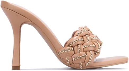 Cape Robbin Tilio Sexy Stiletto High Heels for Women, Square Open Toe Shoes Heels in Saudi Arabia