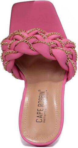 Cape Robbin Tilio Sexy Stiletto High Heels for Women, Square Open Toe Shoes Heels in Saudi Arabia