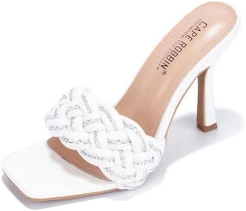 Cape Robbin Tilio Sexy Stiletto High Heels for Women, Square Open Toe Shoes Heels in Saudi Arabia