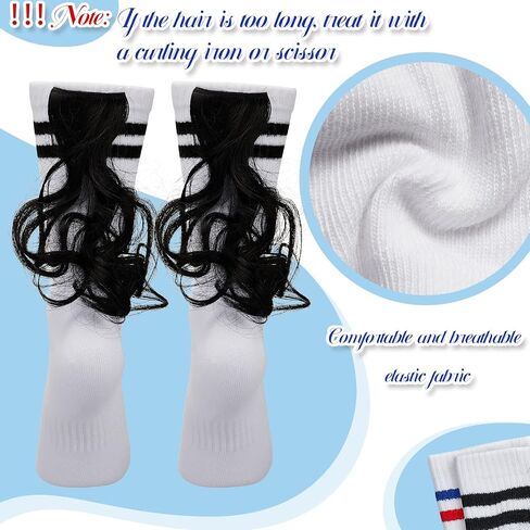 Tarpop 2 Pairs Mullet Weird Socks White Elephant Mullet Gifts Novelty Rockabilly Socks for Men One Size Fits Most Weird Athletic Socks with Fake Hair Unisex Stocking in Saudi Arabia