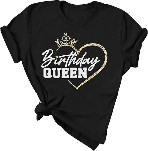 قمصان عيد ميلاد للنساء My Day My Way My Birday تي شيرت مضحك مطبوع عليه حروف تي شيرت لحفلات أعياد الميلاد in Saudi Arabia