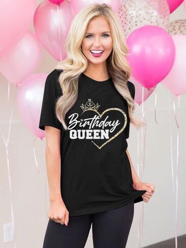 قمصان عيد ميلاد للنساء My Day My Way My Birday تي شيرت مضحك مطبوع عليه حروف تي شيرت لحفلات أعياد الميلاد in Saudi Arabia