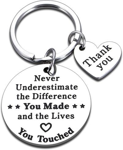 VANLOVEMAC Going Away Gift for Coworker Women Men Retirement Gift Keychain Thank You Appreciation Gifts for Teacher Colleague Coach Boss Leader Friends Birthday Christmas Gift, Silver, S in Saudi Arabia