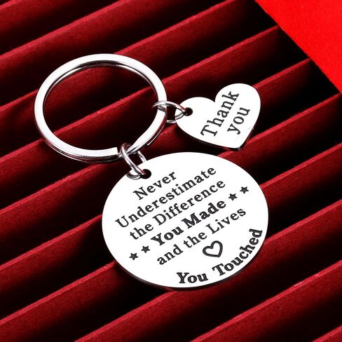 VANLOVEMAC Going Away Gift for Coworker Women Men Retirement Gift Keychain Thank You Appreciation Gifts for Teacher Colleague Coach Boss Leader Friends Birthday Christmas Gift, Silver, S in Saudi Arabia