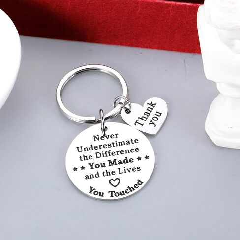 VANLOVEMAC Going Away Gift for Coworker Women Men Retirement Gift Keychain Thank You Appreciation Gifts for Teacher Colleague Coach Boss Leader Friends Birthday Christmas Gift, Silver, S in Saudi Arabia