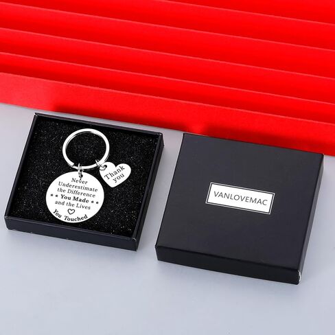 VANLOVEMAC Going Away Gift for Coworker Women Men Retirement Gift Keychain Thank You Appreciation Gifts for Teacher Colleague Coach Boss Leader Friends Birthday Christmas Gift, Silver, S in Saudi Arabia