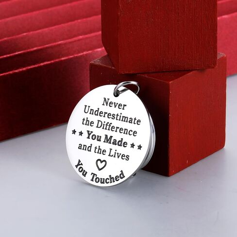 VANLOVEMAC Going Away Gift for Coworker Women Men Retirement Gift Keychain Thank You Appreciation Gifts for Teacher Colleague Coach Boss Leader Friends Birthday Christmas Gift, Silver, S in Saudi Arabia
