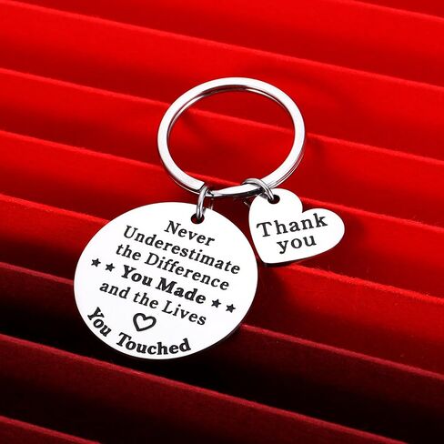 VANLOVEMAC Going Away Gift for Coworker Women Men Retirement Gift Keychain Thank You Appreciation Gifts for Teacher Colleague Coach Boss Leader Friends Birthday Christmas Gift, Silver, S in Saudi Arabia