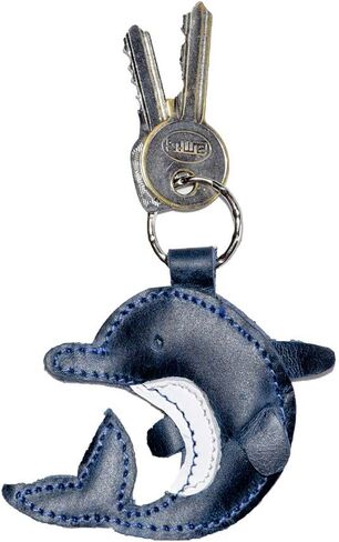Hide & Drink, Leather Keychain Dolphin/Ring/Charm/Key Holder/Sea Animal/Ocean/Cute, Handmade Includes 101 Year Warranty :: Slate Blue in Saudi Arabia