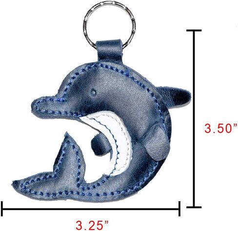 Hide & Drink, Leather Keychain Dolphin/Ring/Charm/Key Holder/Sea Animal/Ocean/Cute, Handmade Includes 101 Year Warranty :: Slate Blue in Saudi Arabia