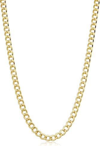 Kooljewelry Solid 14k Yellow Gold Filled Miami Cuban Curb Chain Necklace for Men and Women (3.2 mm, 4 mm, 5 mm, 6 mm, 7.4 mm or 9 mm) in Saudi Arabia