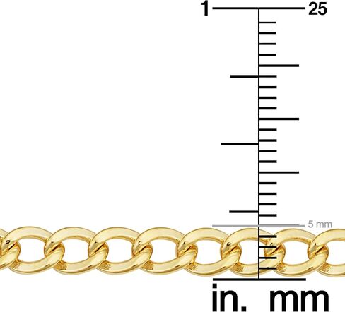 Kooljewelry Solid 14k Yellow Gold Filled Miami Cuban Curb Chain Necklace for Men and Women (3.2 mm, 4 mm, 5 mm, 6 mm, 7.4 mm or 9 mm) in Saudi Arabia