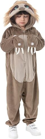 زي حيوان الكسلان للأطفال، بدلة عيد الهالوين للجنسين من الحيوانات باللون البني، ملابس منزلية للأولاد والبنات هدية عيد ميلاد in Kuwait