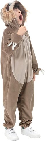 زي حيوان الكسلان للأطفال، بدلة عيد الهالوين للجنسين من الحيوانات باللون البني، ملابس منزلية للأولاد والبنات هدية عيد ميلاد in Kuwait