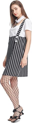 Women 1920s Gangster Costume, Mr Mobster Dress T Shirt Collar Fishnet Stockings Set Mafia Outfit for Halloween in Kuwait