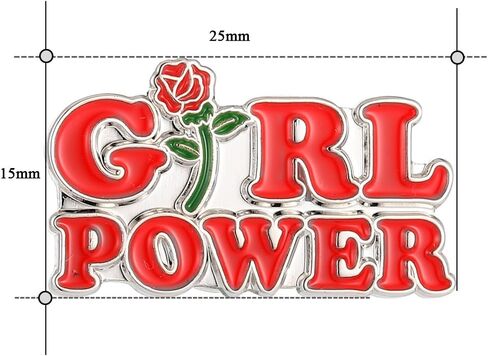 دبوس بروش نسائي نسائي نسائي من Gudeke Girl Power Red Rose Feminism in Kuwait