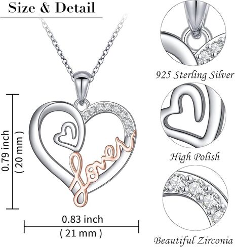 قلادة العشاق من الفضة الإسترليني ذات الطبقات قلادة على شكل قلب لمحبي الموسيقى هدايا مستوحاة من هدايا المعجبين مجوهرات الزي للحفلات الموسيقية in Kuwait