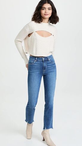 PAIGE Women's Cindy Bay Jeans with Destroyed Hem in Saudi Arabia