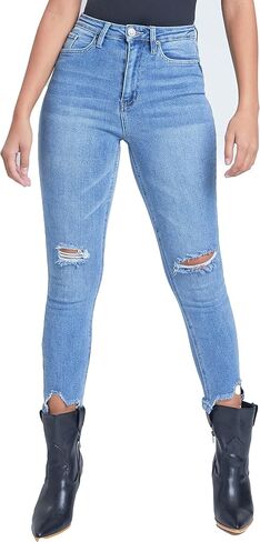 YMI Women's Junior Vintage Dream High-Rise Straight Ankle Jean in Saudi Arabia