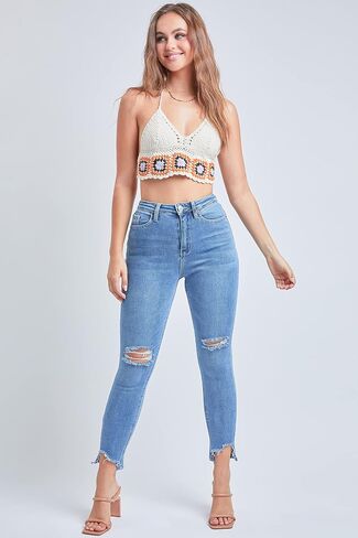 YMI Women's Junior Vintage Dream High-Rise Straight Ankle Jean in Saudi Arabia