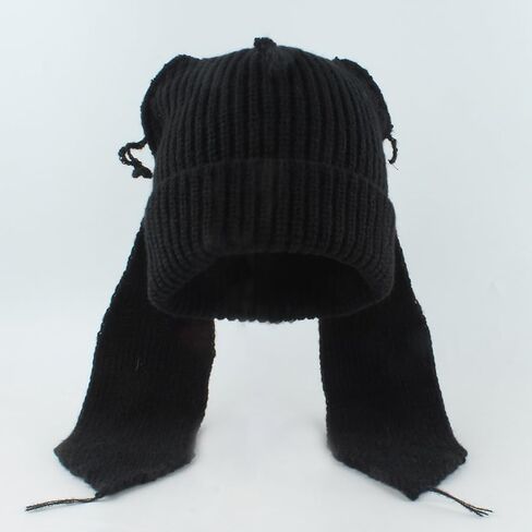 Women Men Cute Long Ears Bunny Beanie Funny Hat Knit Hats Fluffy Winter Cap Warm Knit Rabbit Crochet Skull Cap in Saudi Arabia