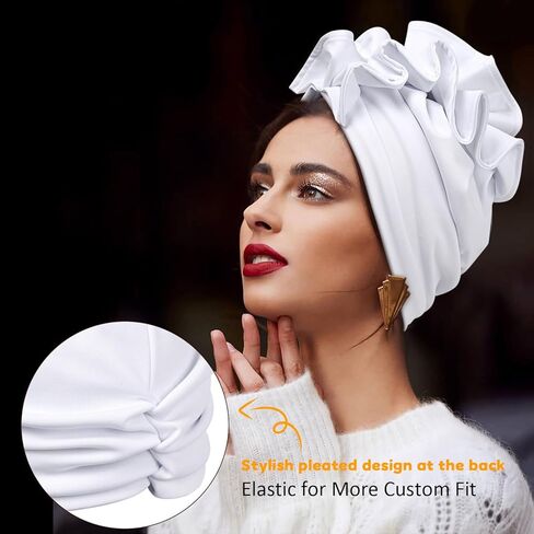 عمامة وغطاء راس للنساء، قبعات جمجمة، عمامة افريقية بعقدة زهرة مربوطة مسبقا، قبعة صغيرة للنساء in Kuwait