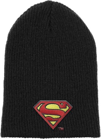 قبعة صغيرة للرجال الصغار مطرزة بشعار سوبرمان الكلاسيكي من Warner Bros، باللون الأسود in Kuwait