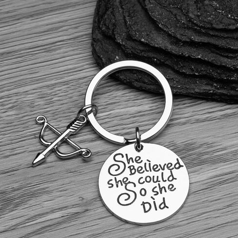 Sportybella Archery Charm Keychain - Archery She Believed She Could So She Did Jewelry, for Women, Teens and Girls in Saudi Arabia