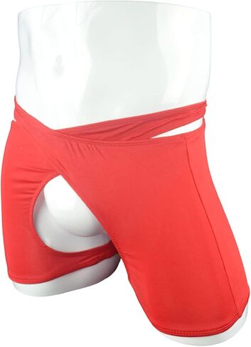 Evankin Mens Sexy Mesh Boxer Briefs Funny Underwear Low Rise Underwear Breathable Hollowed Out Boxers Assless Lingerie in Saudi Arabia