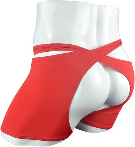 Evankin Mens Sexy Mesh Boxer Briefs Funny Underwear Low Rise Underwear Breathable Hollowed Out Boxers Assless Lingerie in Saudi Arabia