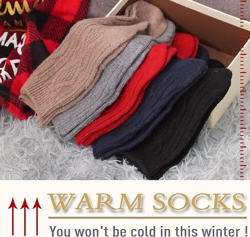 EBMORE جوارب صوفية للنساء حذاء للمشي لمسافات طويلة دافئ متماسك دافئ الشتاء طاقم واجب العمل جوارب ناعمة تخزين المواد هدية للسيدات 5 in Kuwait