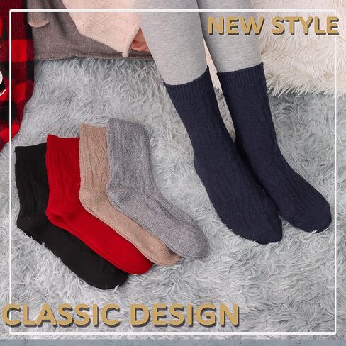 EBMORE جوارب صوفية للنساء حذاء للمشي لمسافات طويلة دافئ متماسك دافئ الشتاء طاقم واجب العمل جوارب ناعمة تخزين المواد هدية للسيدات 5 in Kuwait