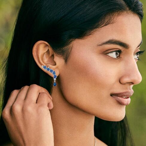 Althum Genuine London Blue Topaz Earrings Blue Flower 925 Sterling Silver 4 * 6mm Teardrop London Blue Topaz Earrings for Christmas Women Gifts in Kuwait